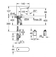 GRIFO LAVABO ELECTRONICO EUROECO GROHE